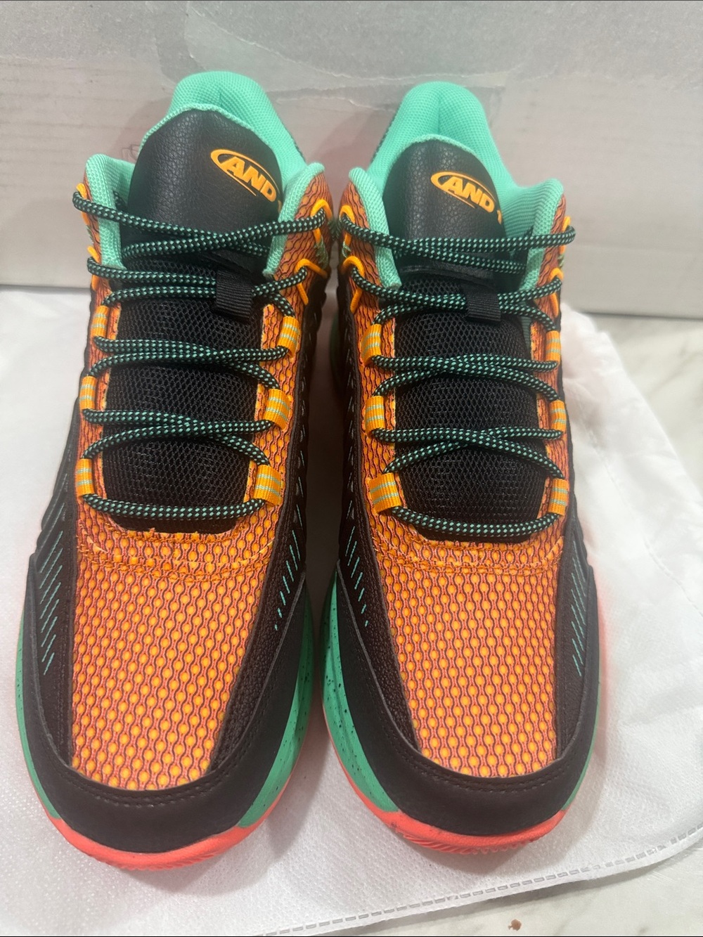 And1 Men’s Orange and Teal Athletic Sneakers